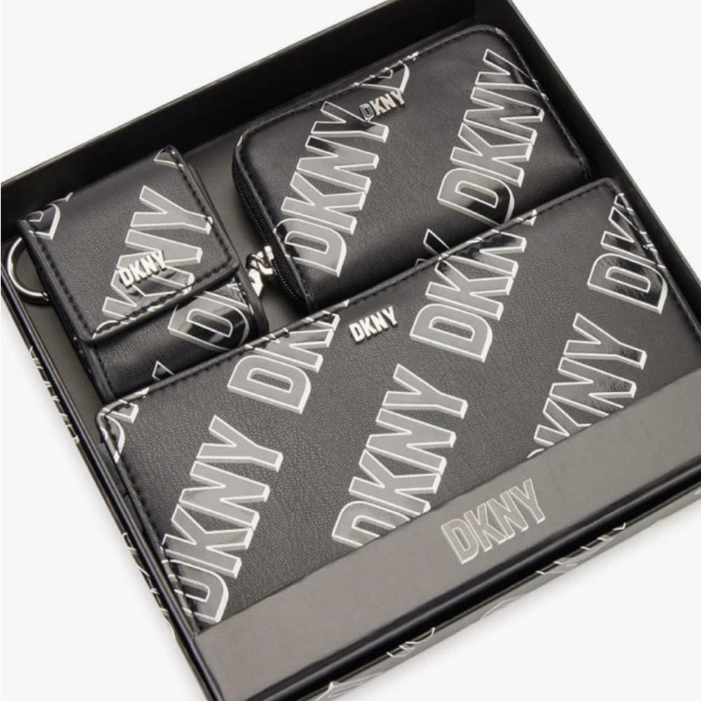 DKNY Women’s Casual Phoenix Box Set Classic Wallet Bi-Fold Wallet+Card+iPod Case - Picture 6 of 10